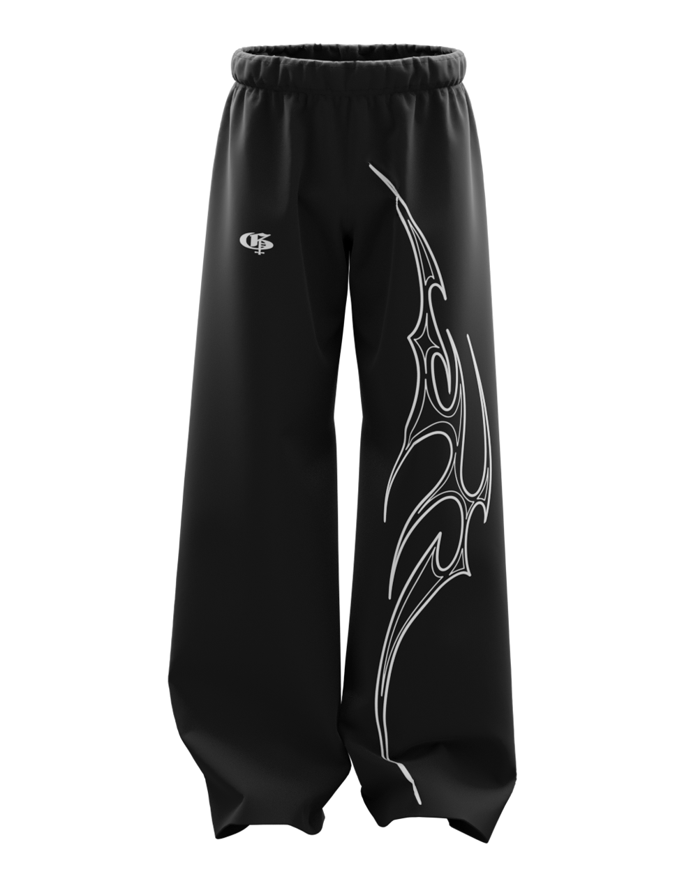 Black Iconis Unisex Straight Fit Baggy Pants