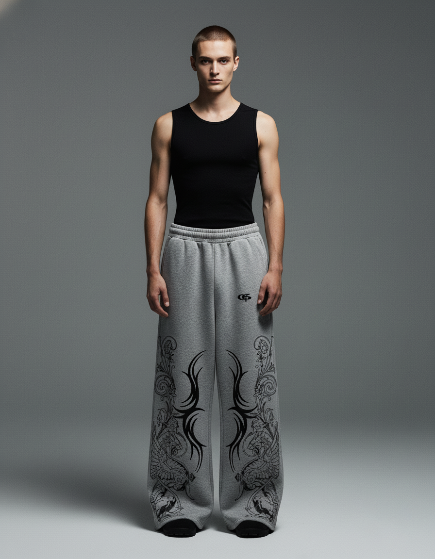 Rygor Melange Unisex Straight Fit Baggy Pants