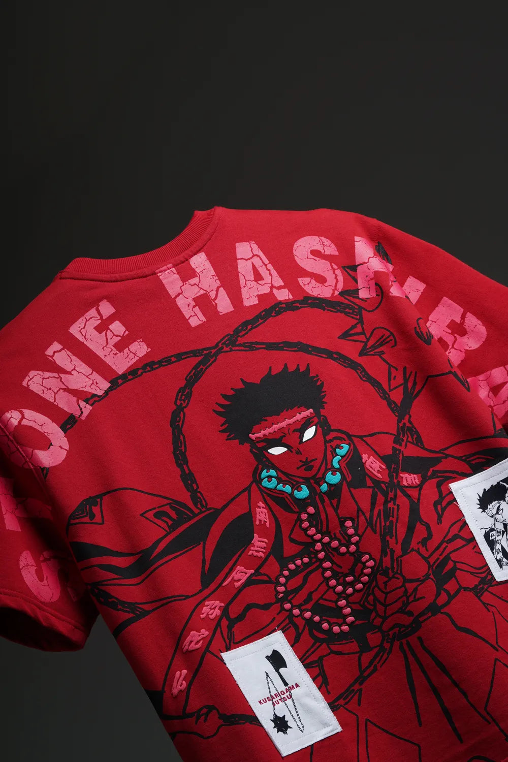 Pillar Of Stone - Anime oversized T-shirt with Patchwork